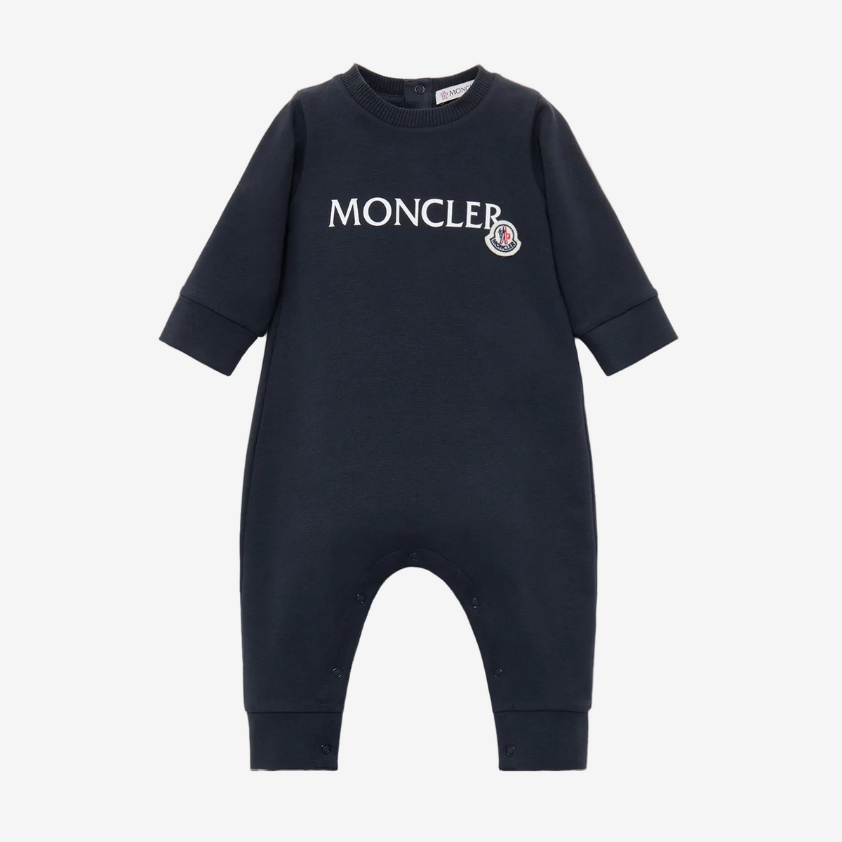 Moncler Enfant Baby Boys Navy Logo Romper | Casa Childrenswear
