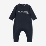 Moncler Enfant Baby Boys Navy Logo Romper | Casa Childrenswear