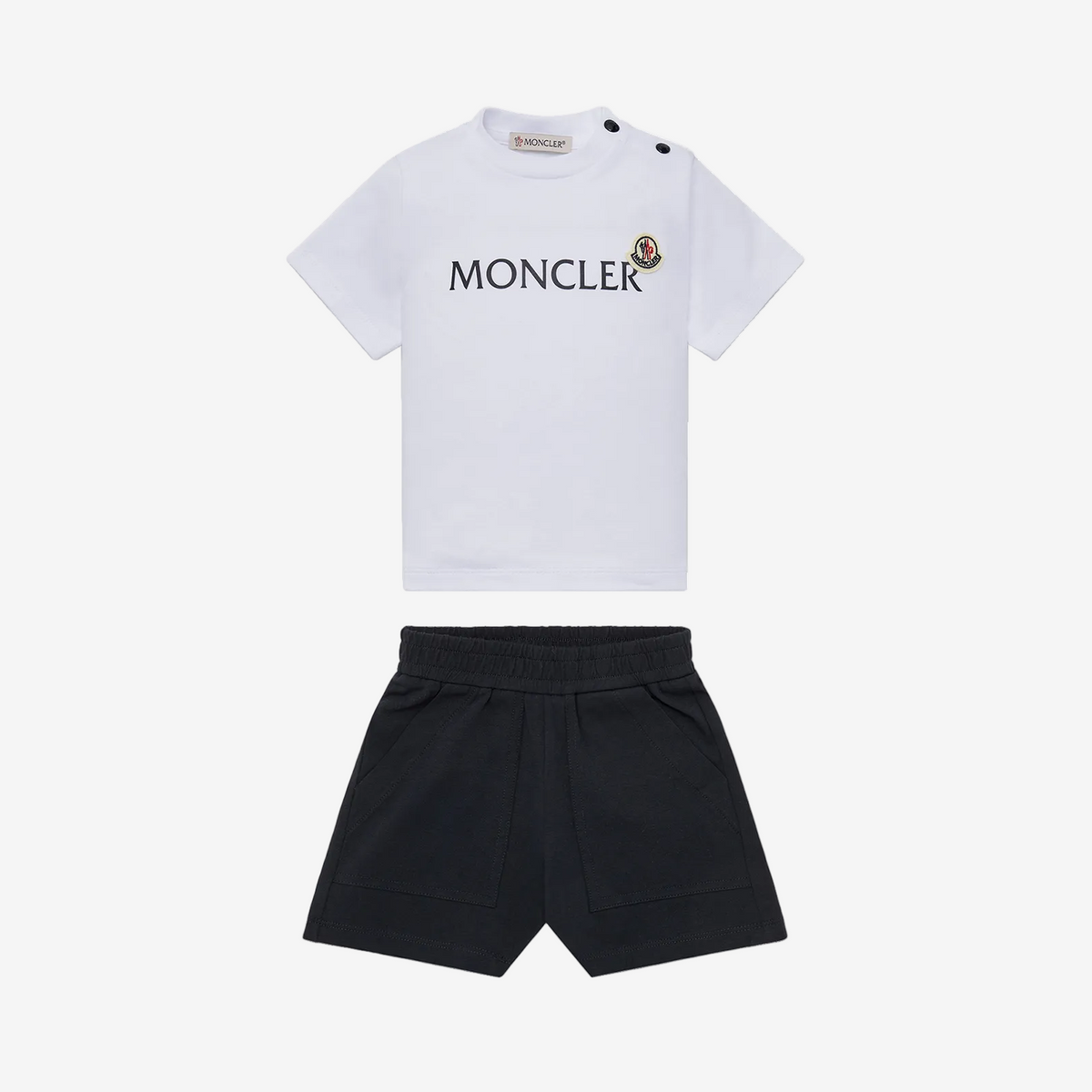 Moncler Enfant Boys White & Navy Short Set | Casa Childrenswear