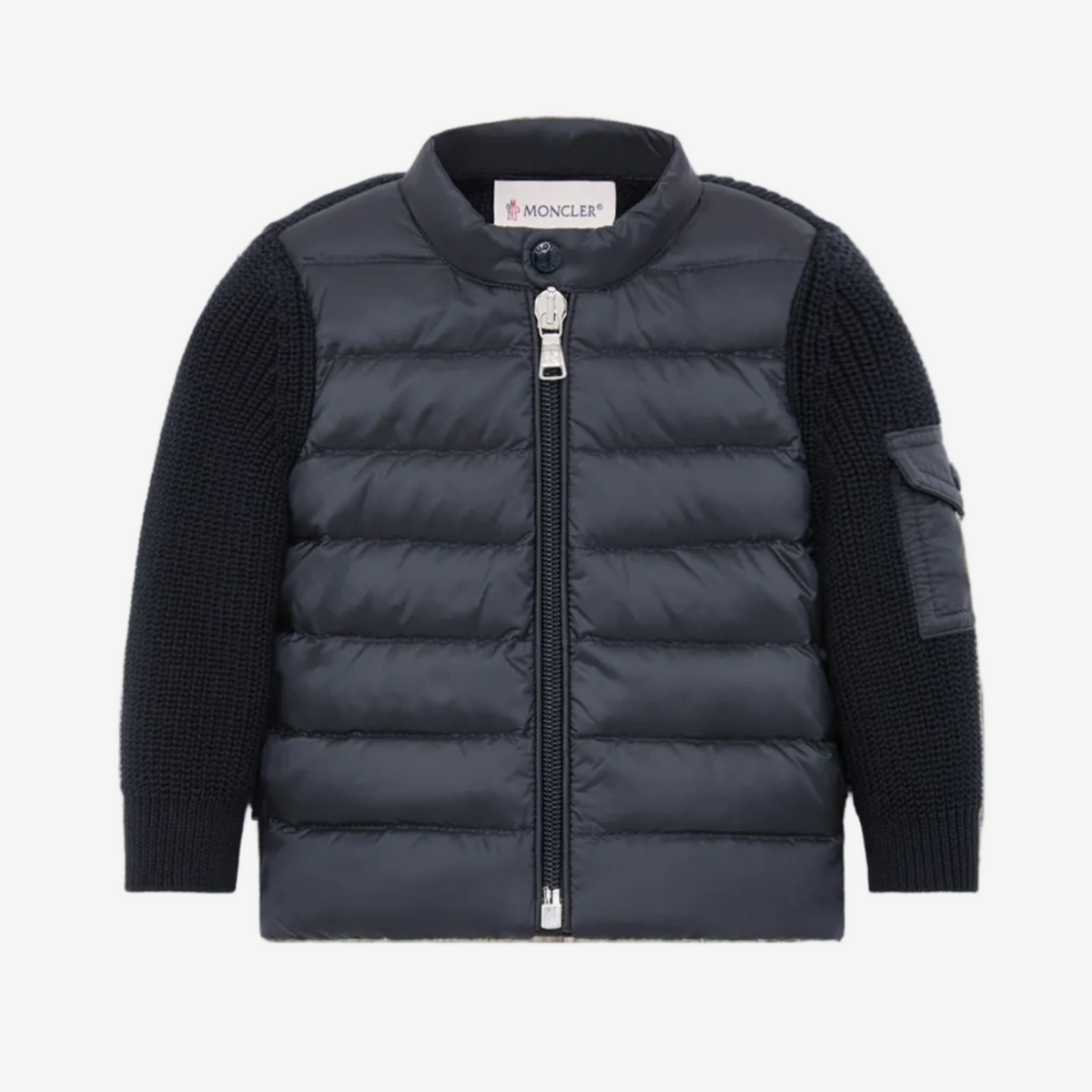 Moncler Enfant Baby Boys Navy Padded Cardigan | Casa Childrenswear