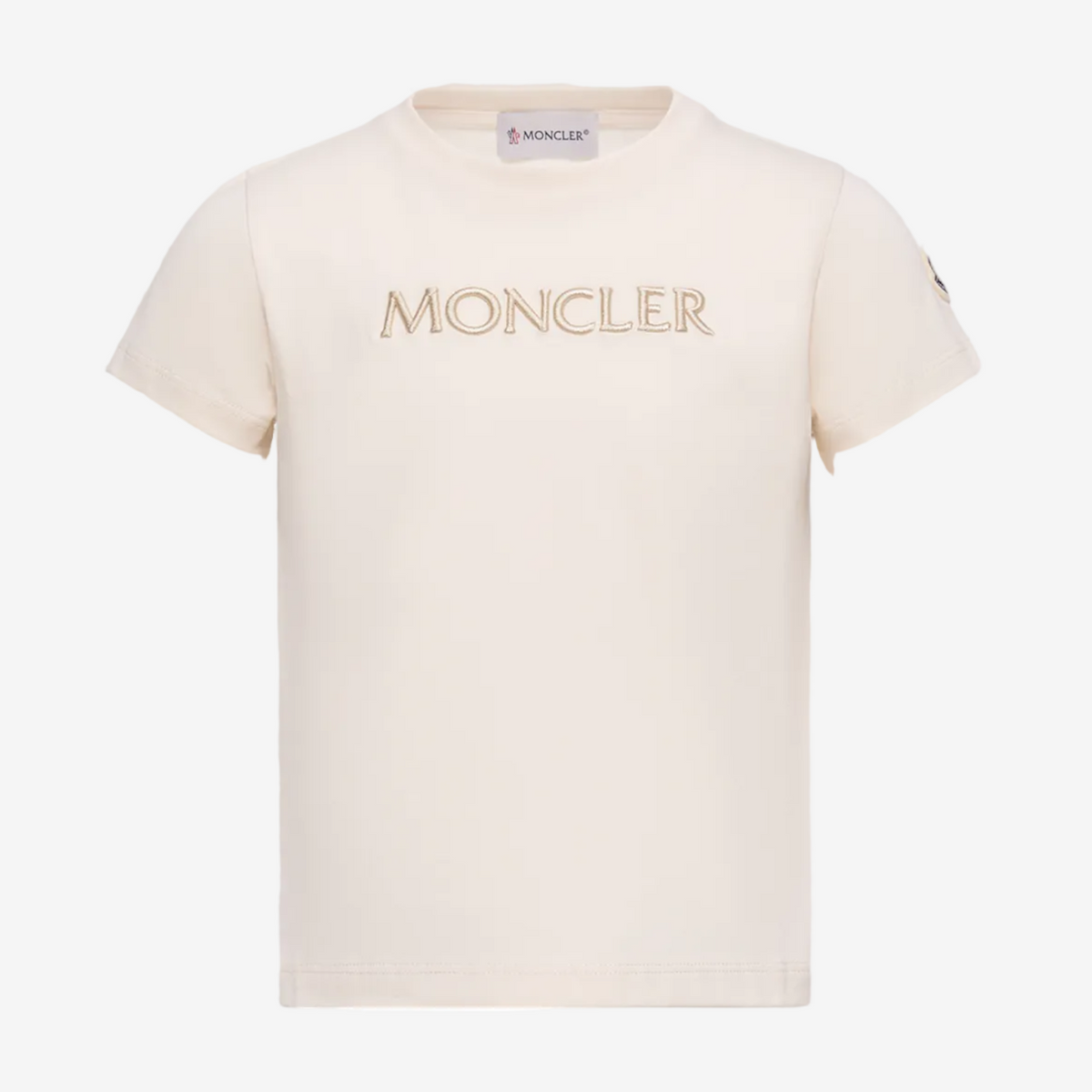 Moncler Enfant Girls Beige Logo T-Shirt | Casa Childrenswear