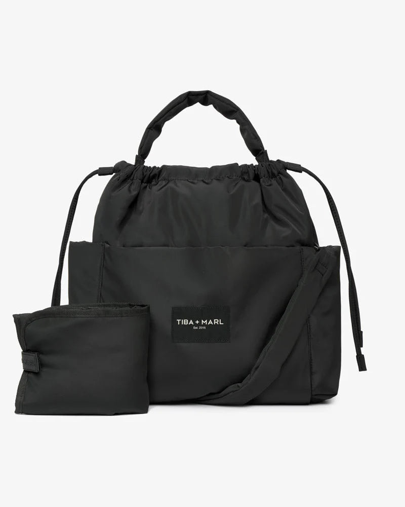 Luna Black Drawstring Tote