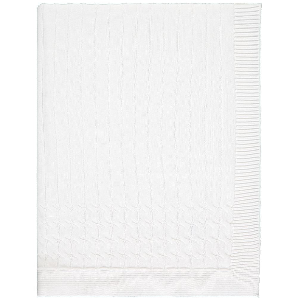 Glacier White Knit Baby Blanket