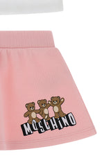 Moschino Baby Girls White & Pink Printed Cotton Skirt Set | Casa Childrenswear