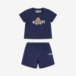 Moschino Baby Boys Navy Cotton T-Shirt and Short Set | Casa Childrenswear