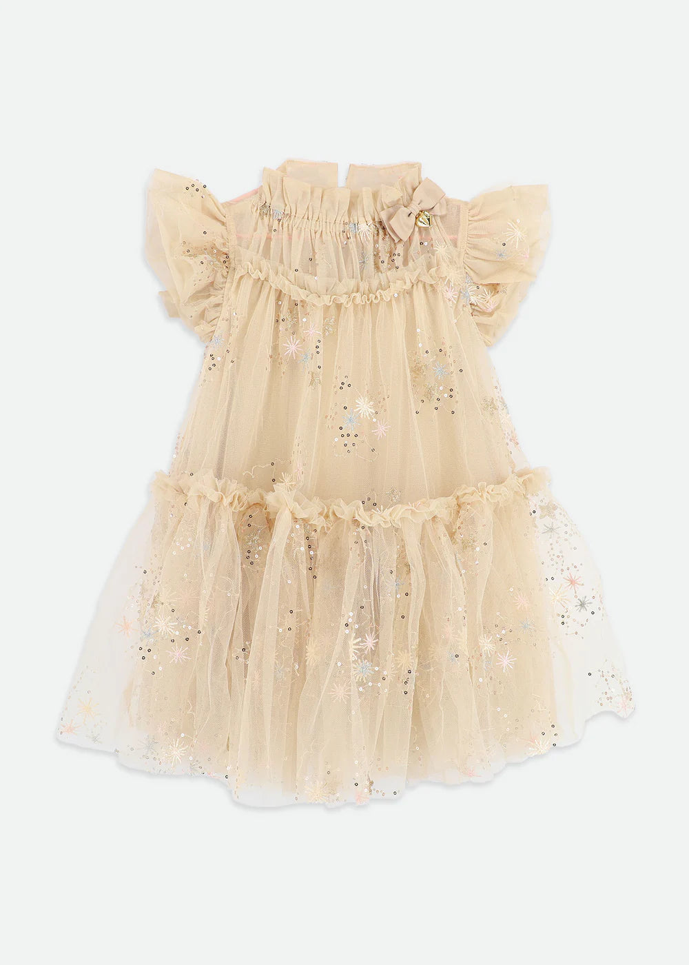 Marietta Multi Glitter Star Dress Gold