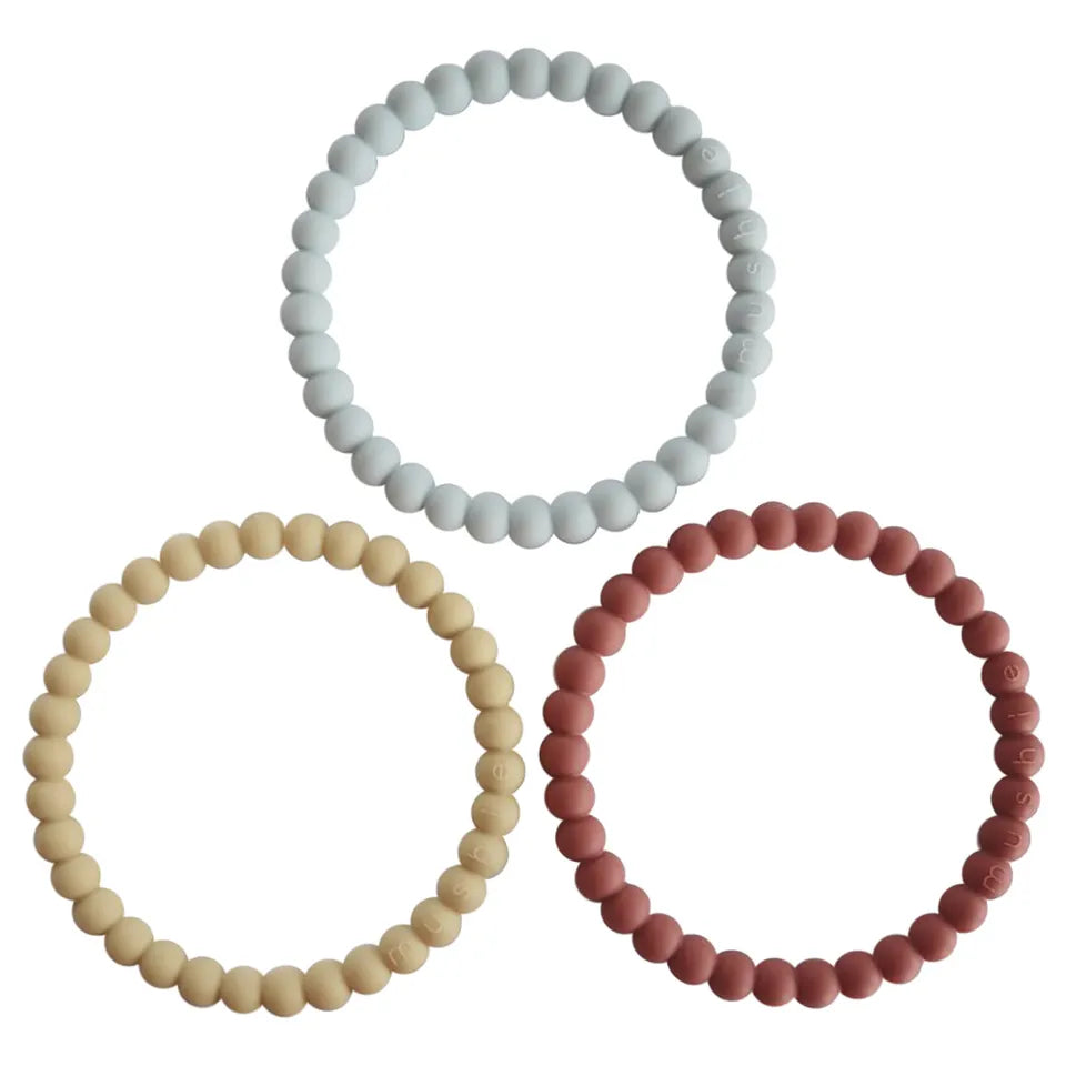 Mushie Pearl Teether Bracelets 3-Pack 6 | Casa Childrenswear