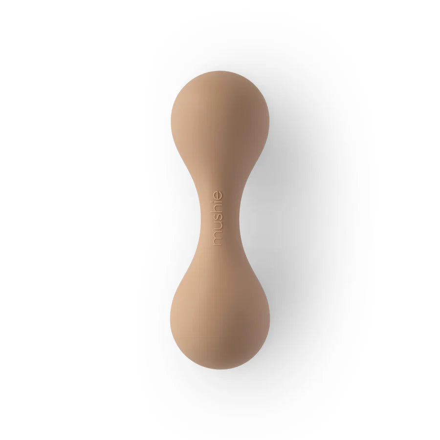 Mushie Silicone Baby Rattle Toy - Natural