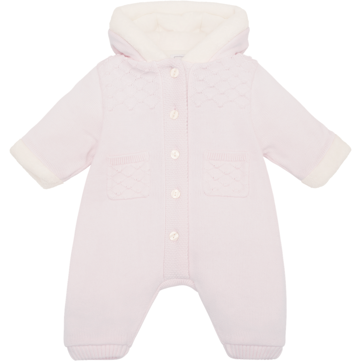 Kirsten Pink Fur Trim Pramsuit