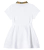 Girls White Dress with Check Collar