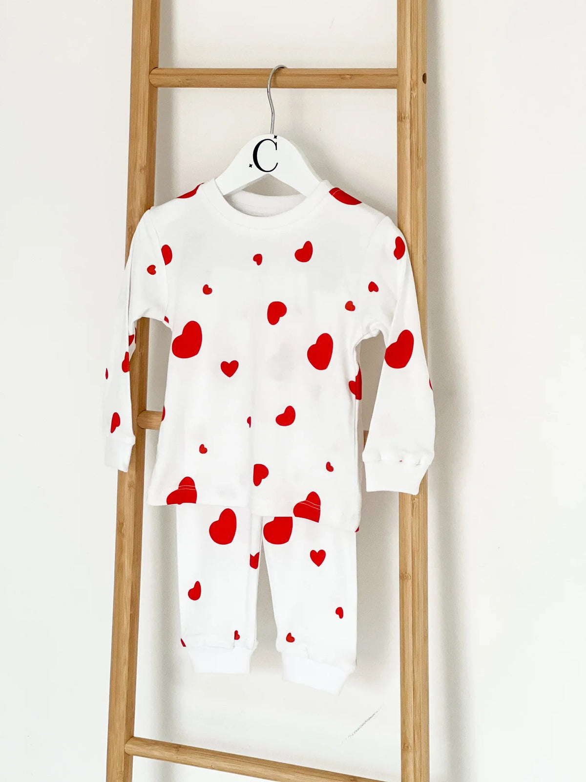 Love Heart Bamboo Two-Piece Set Long Sleeve Pyjamas