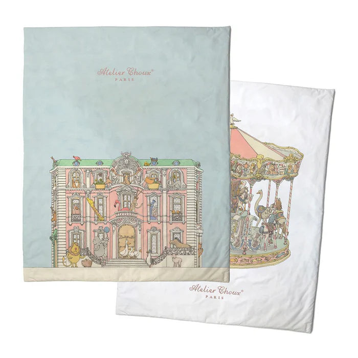 Reversible Carousel Pink Multi Quilt (100cm x 130cm)