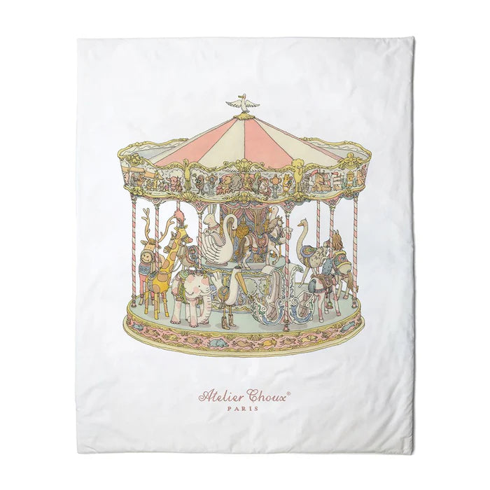Reversible Carousel Pink Multi Quilt (100cm x 130cm)
