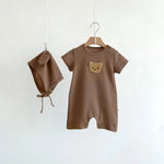 Cool Summer Brown Bear & Bonnet Hat Set