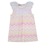Lucinda White Chevron Poplin Dress