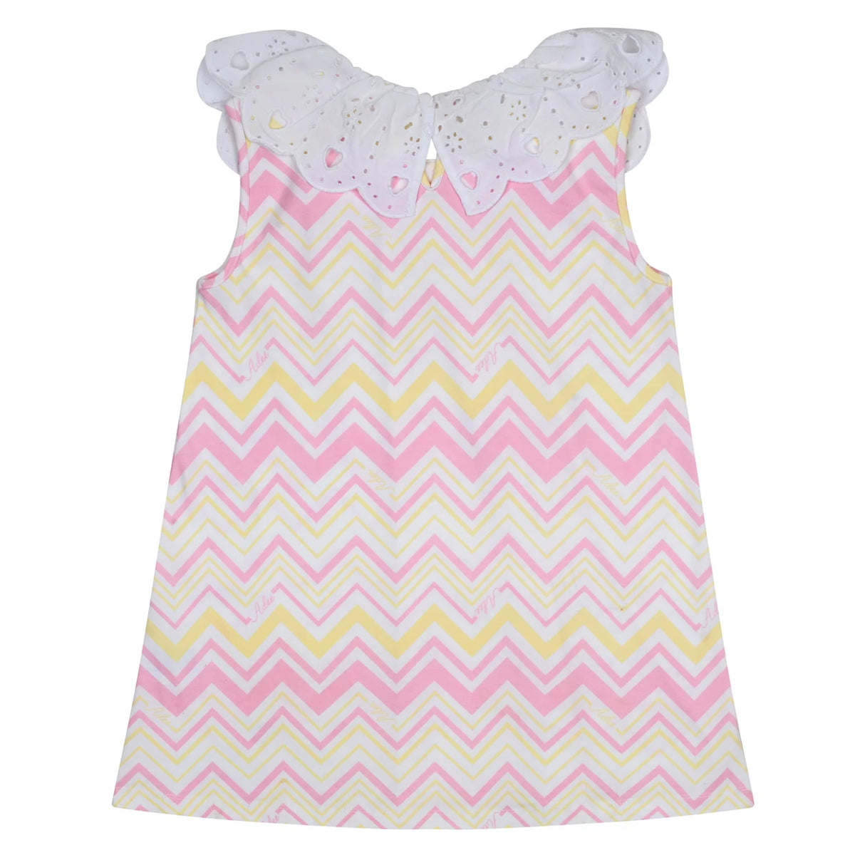 Lucinda White Chevron Poplin Dress