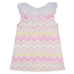 Lucinda White Chevron Poplin Dress