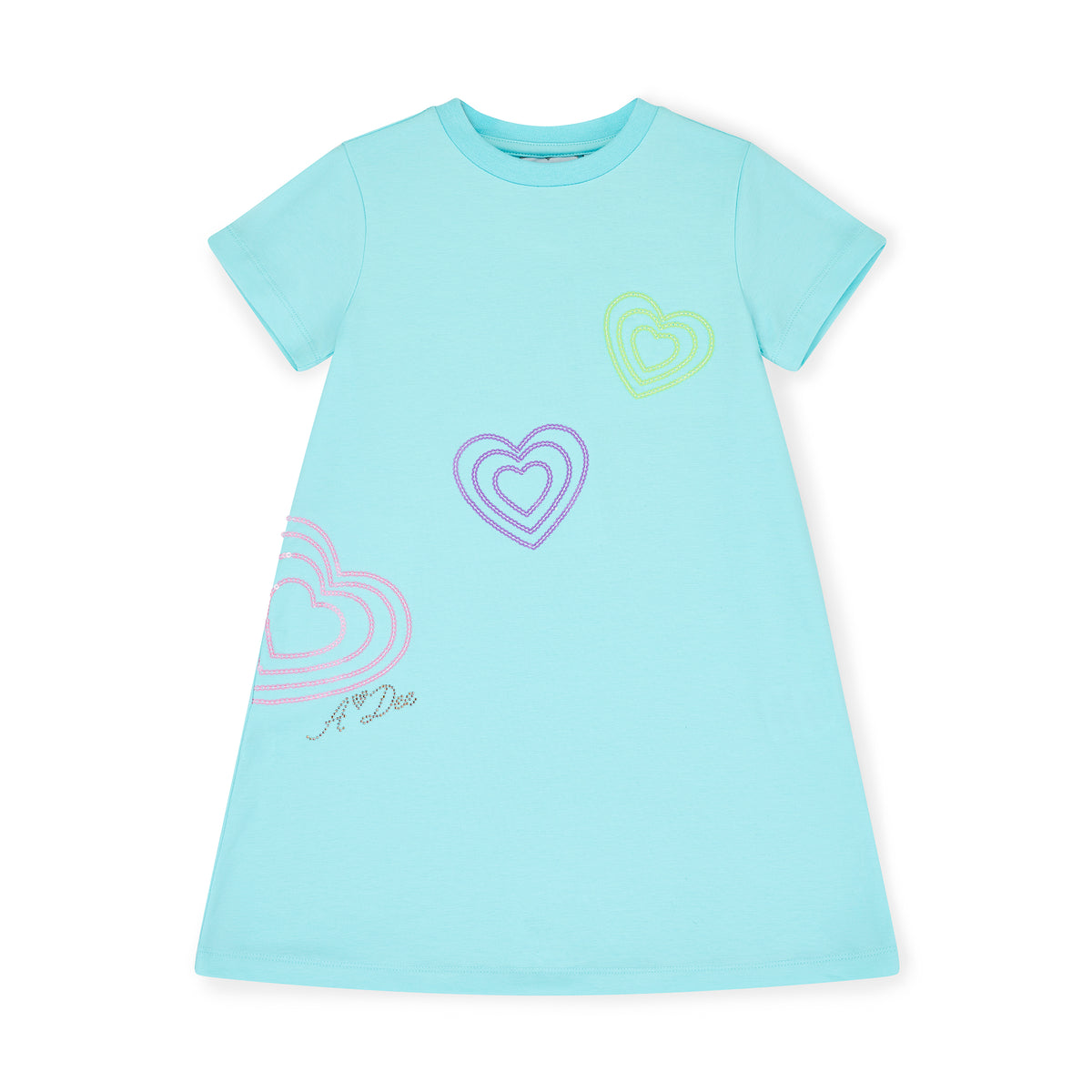 Evangeline Turquoise Heart T-Shirt Dress