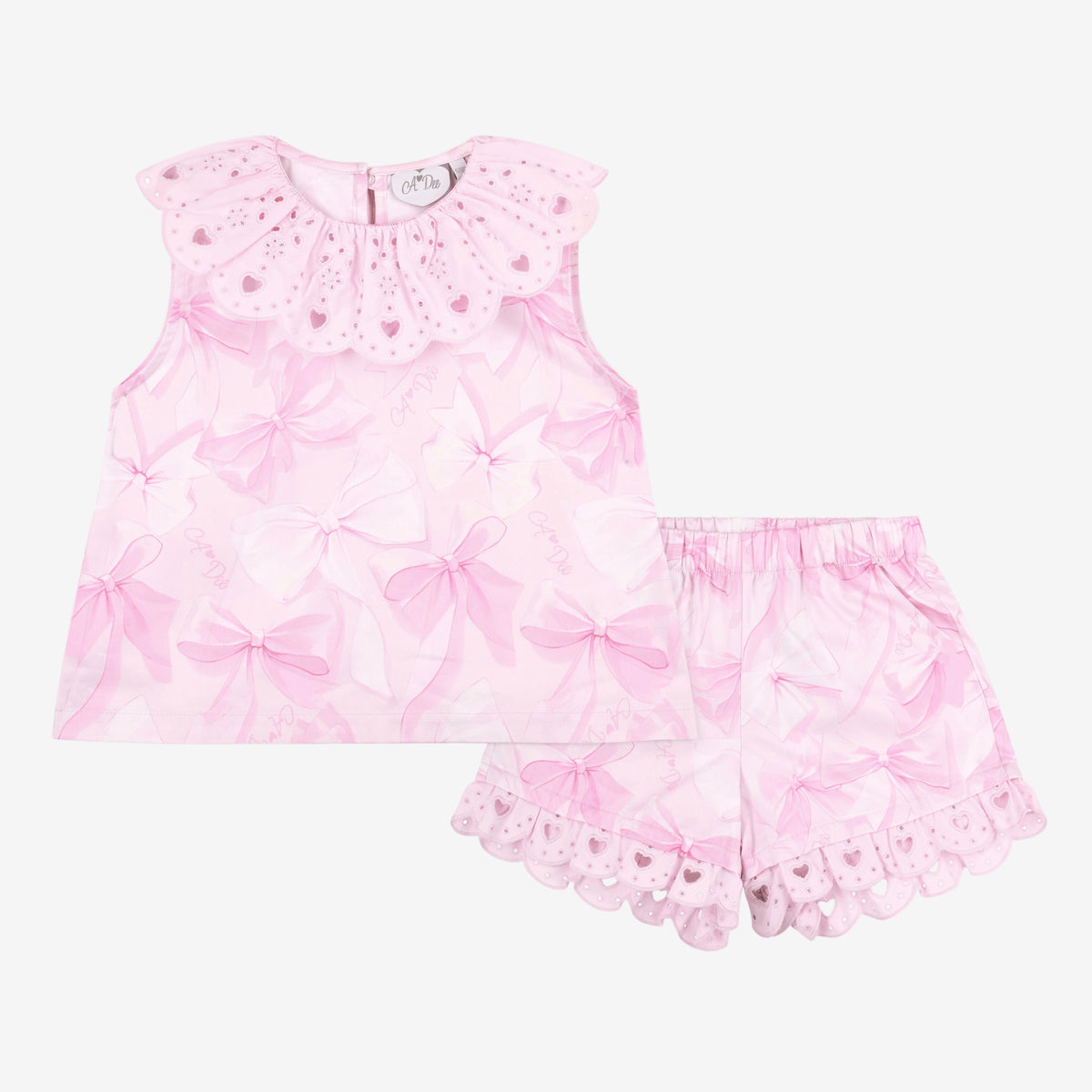 A Dee Ruby Bow Print Poplin Short Set | Casa Childrenswear