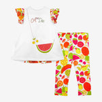 A Dee True Tutti Frutti Print Handbag Legging Set | Casa Childrenswear
