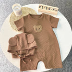 Cool Summer Brown Bear & Bonnet Hat Set