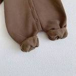 Ultimate Bear Knitted Brown Hooded Playsuit