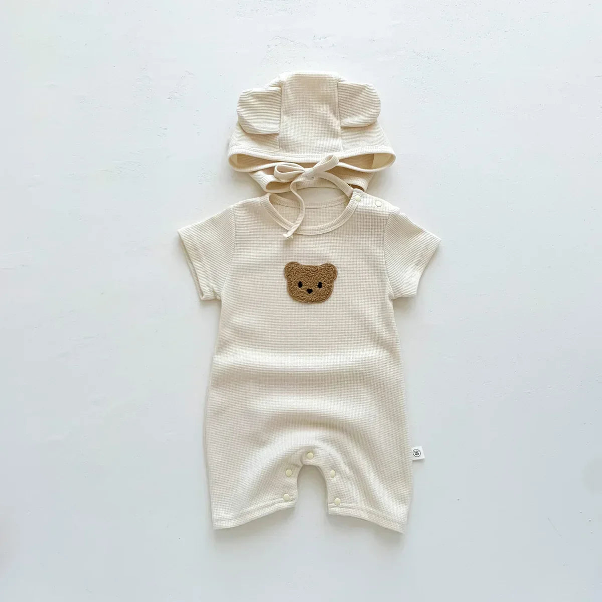 Cozy Crew Club Cool Summer Beige Bear & Bonnet Hat Set | Casa Childrenswear