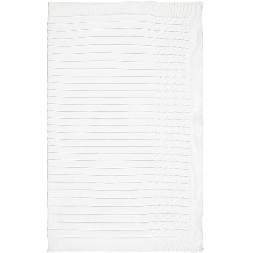 Glacier White Knit Baby Blanket