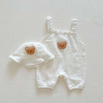 Cozy Crew Club Bear Cream Romper & Hat Set | Casa Childrenswear