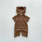 Cool Summer Brown Bear & Bonnet Hat Set