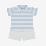 Sardon Baby Boys Blue & White Polo and Short Set | Casa Childrenswear