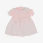 Sardon Baby Girls Pink Striped Knit Dress | Casa Childrenswear