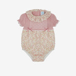 Sardon Baby Girls Dusk Pink Flower Knitted Romper | Casa Childrenswear