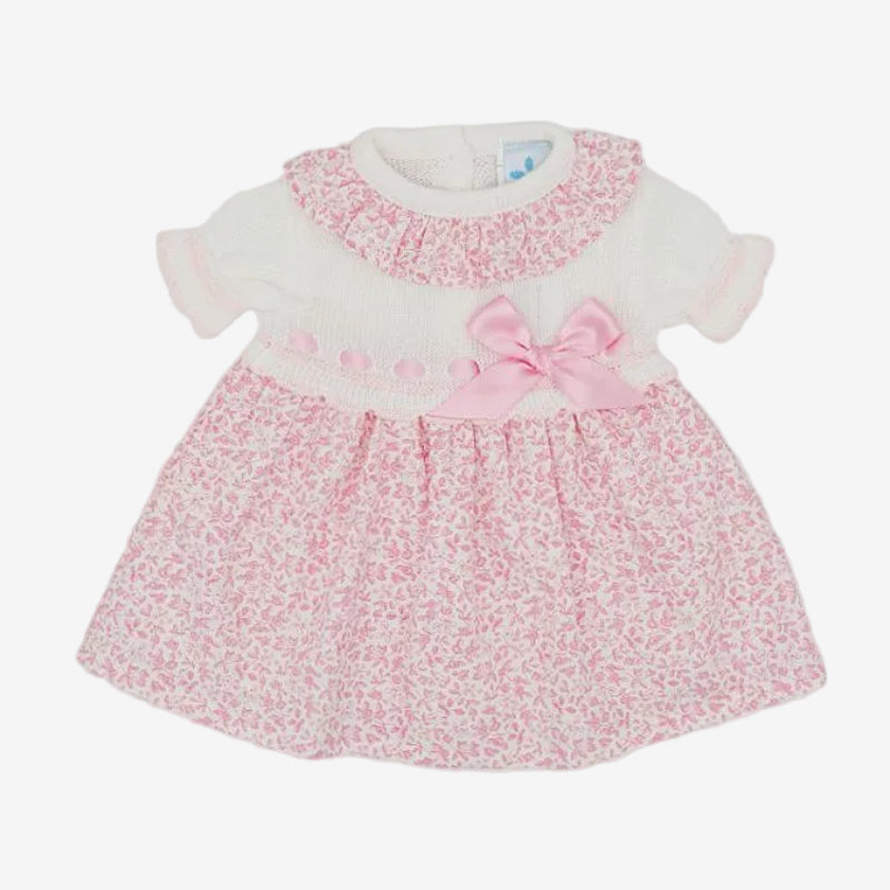 Sardon Baby Girls Rose Print Knit Dress | Casa Childrenswear