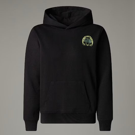 Black Relaxed Hooded Sweat with Graphic Logo