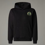 Black Relaxed Hooded Sweat with Graphic Logo
