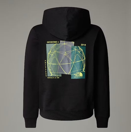 Black Relaxed Hooded Sweat with Graphic Logo