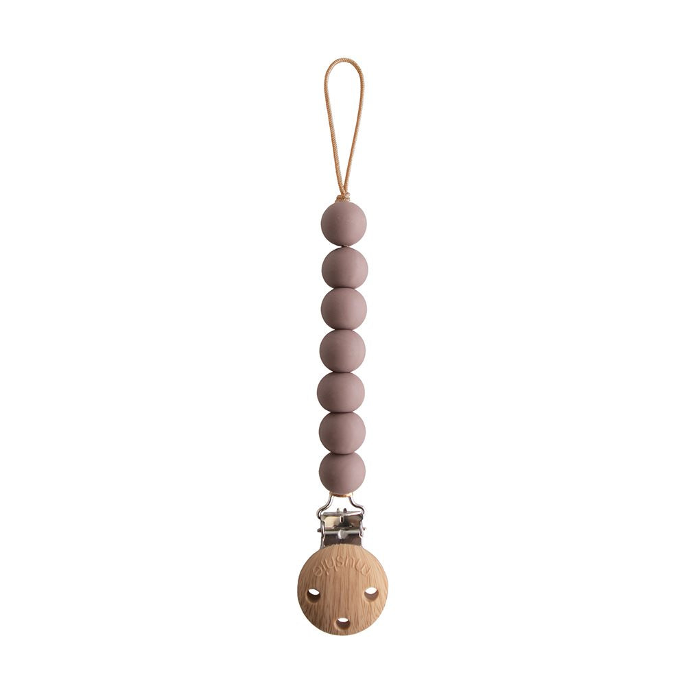 Mushie Pacifier Clips - Halo Ash | Casa Childrenswear