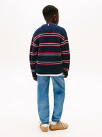Blue Half Cardigan Sweater