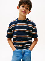 Black Cotton Striped T-Shirt