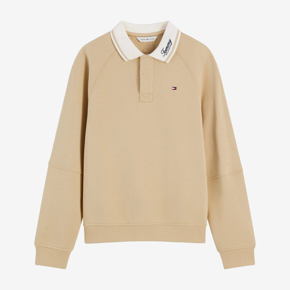 Tommy Hilfiger Boys Camel Rugby Sweatshirt - front view