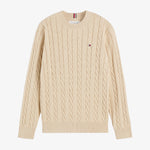 Tommy Hilfiger Boys Camel Cotton Cable Sweater - front view