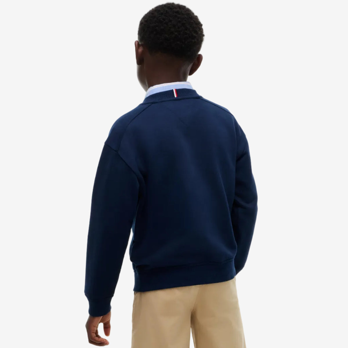 Tommy Hilfiger Boys Navy Sweatshirt - logo detail view