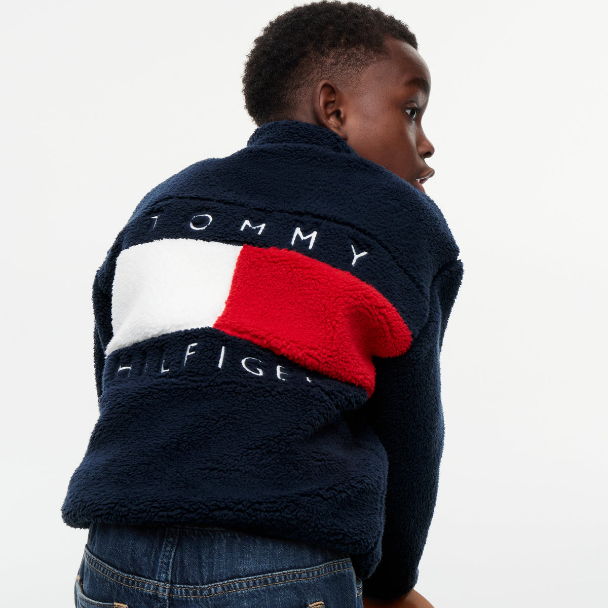 Tommy Hilfiger Boys Navy Full Zip Sweatshirt - back view