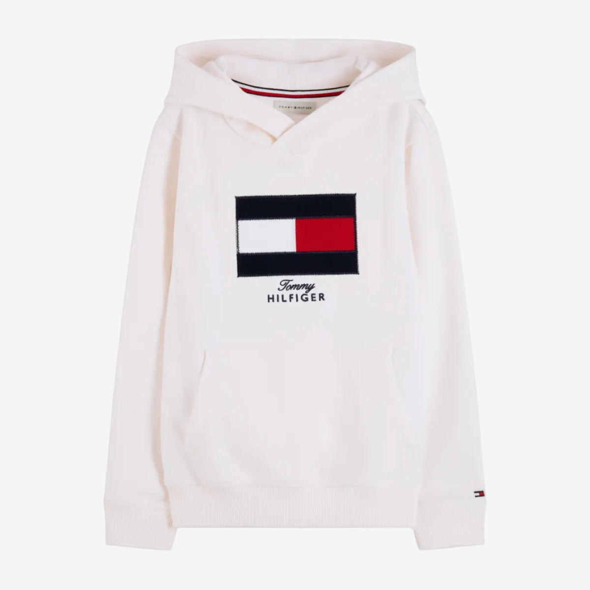 Tommy Hilfiger Boys Off White Flag Hoodie - front view