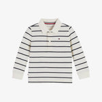 Tommy Hilfiger Baby Boys Ivory Striped Polo - front view