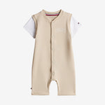Tommy Hilfiger Baby Boys Beige Cotton Jersey Shortie | Casa Childrenswear
