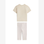 Tommy Hilfiger Baby Beige T-Shirt & Bottoms Set | Casa Childrenswear