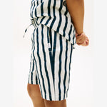 Tommy Hilfiger Boys Navy Stripe Linen Blend Short | Casa Childrenswear