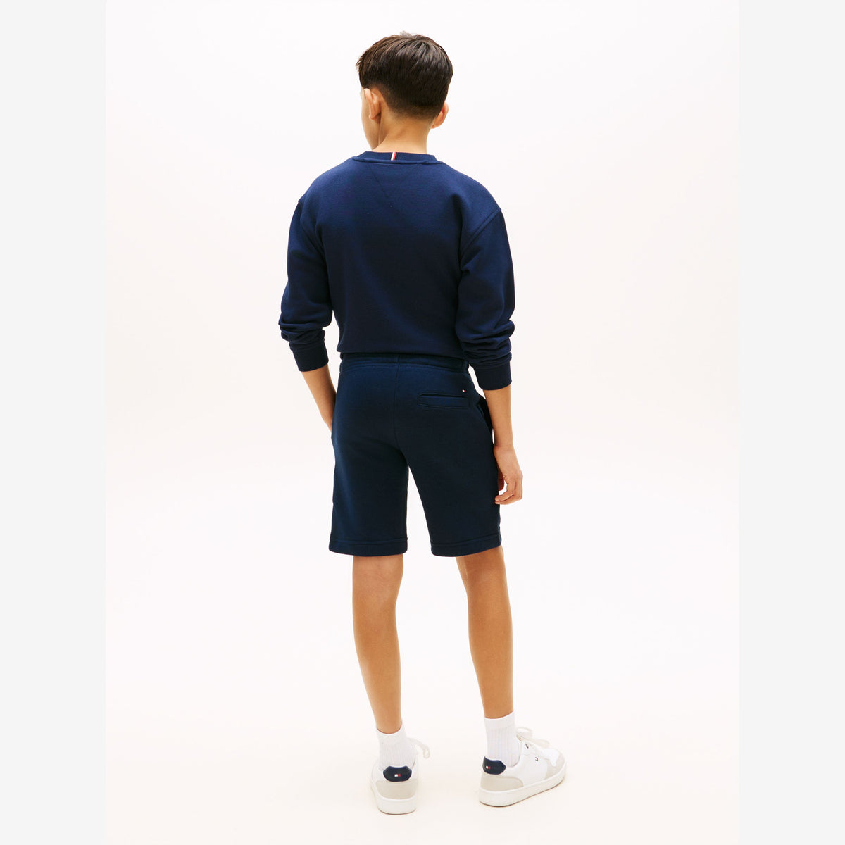 Tommy Hilfiger Boys Navy Monotype Logo Sweatshorts | Casa Childrenswear